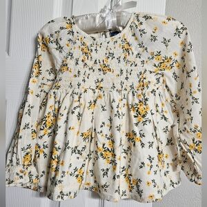 Kids Floral Blouse - Cream and Yellow